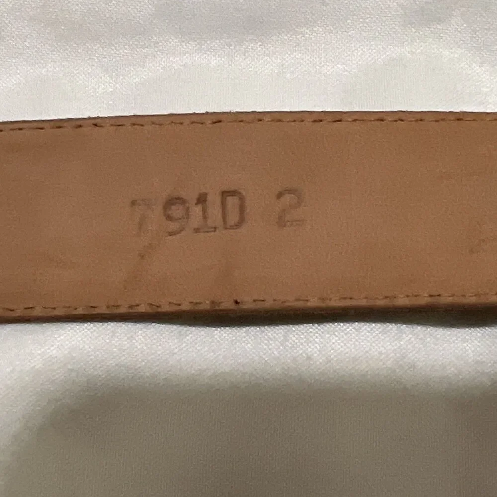 Gray Leather Belt Glove Leather Lining Sz 42 Gold Tone Buckle USA VTG